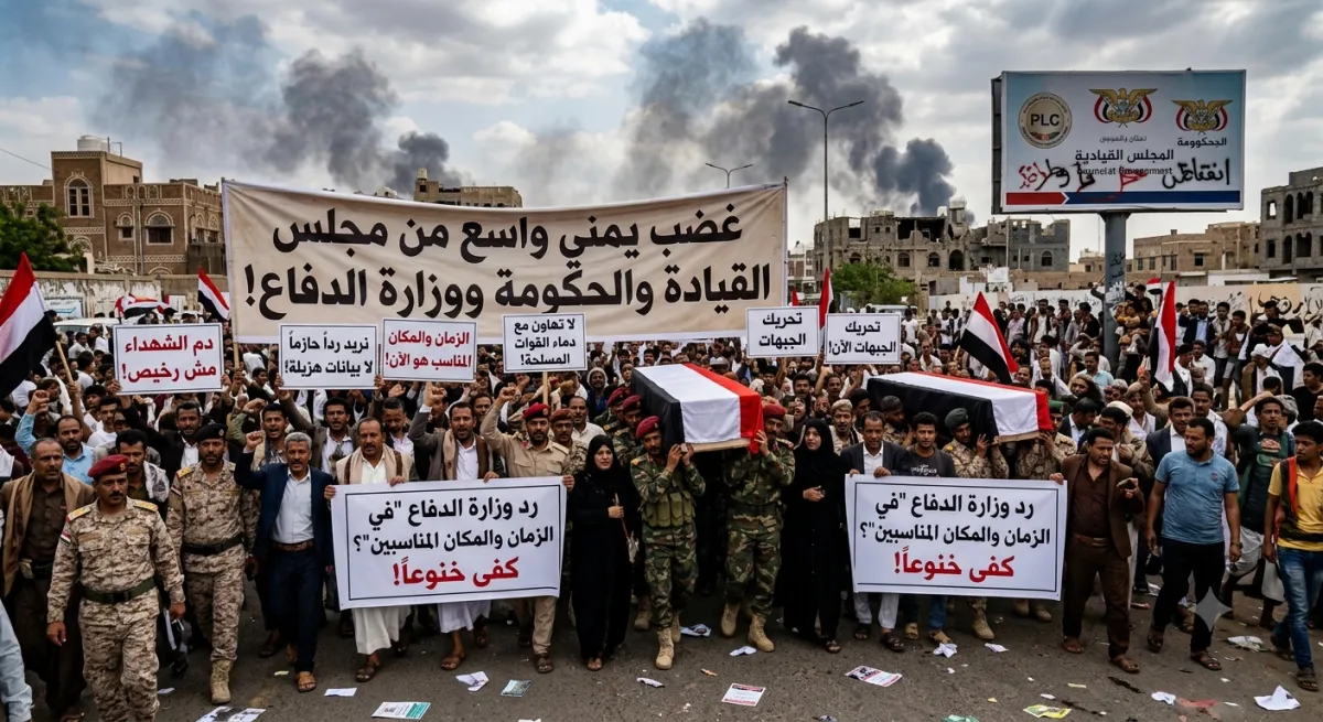 غضب يمني واسع من مجلس القيادة والحكومة ووزارة الدفاع (تفاصيل)