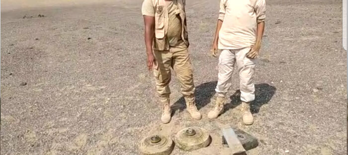 تفكيك ثلاثة ألغام حوثية مضادة للدروع في ذوباب